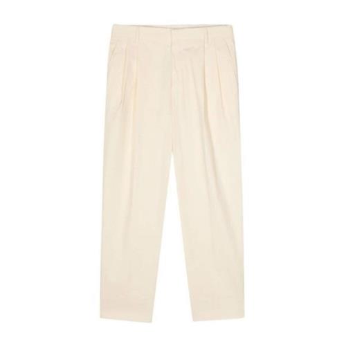 Ecru Poplin Tailored Broek Dries Van Noten , Beige , Heren