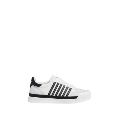 Leren Sneakers met Strepen Dsquared2 , White , Heren