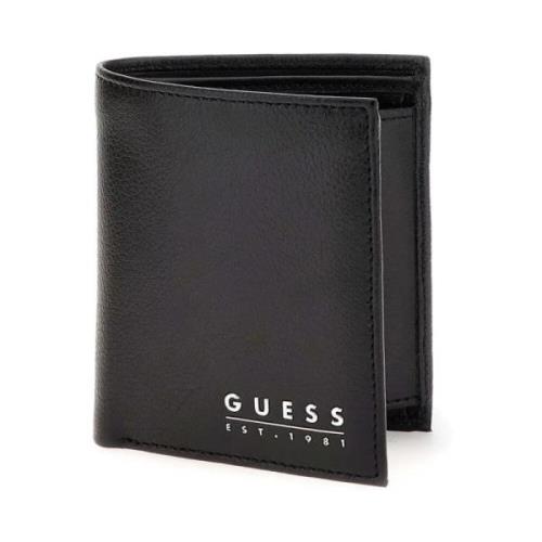 Natuurlijk leren portemonnee Fidenza - Zwart Guess , Black , Heren