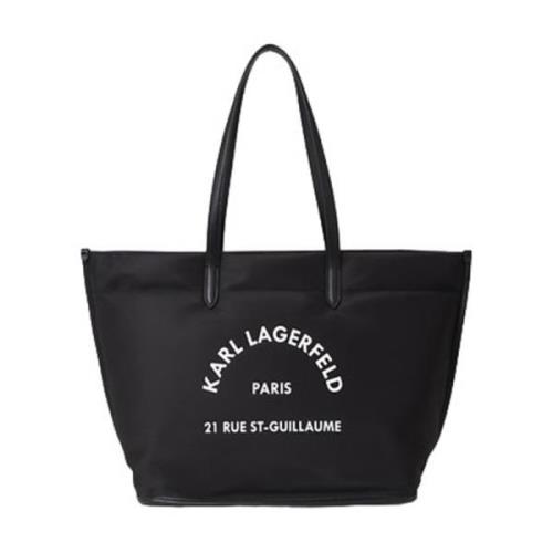 Zwarte Polyurethaan Dames Shopper Karl Lagerfeld , Black , Dames