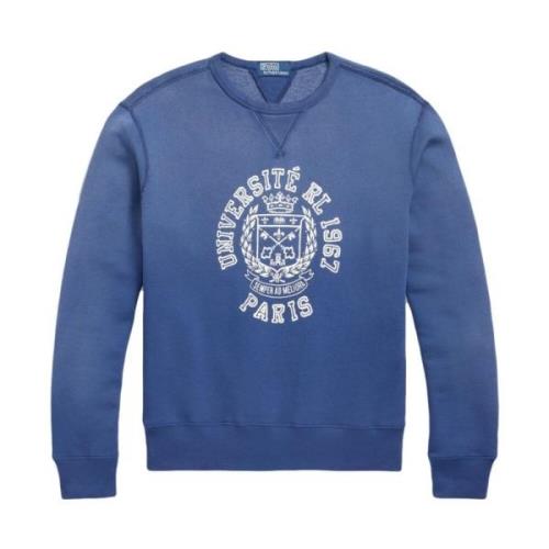 Blauwe Crest Motif Sweater Ralph Lauren , Blue , Heren
