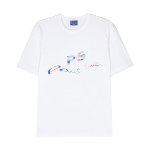 Witte T-shirts en Polos Lichtgewicht Jersey Paul Smith , White , Heren