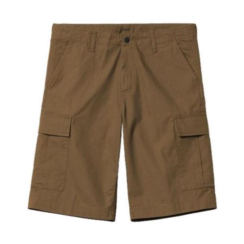 Cargo Shorts - Regular Fit, Lumber Rinsed Carhartt Wip , Brown , Heren