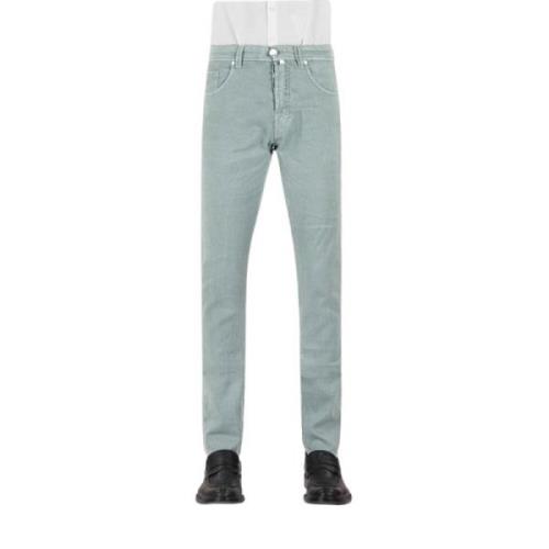Slim Fit Katoen Stretch Jeans - Groen Tramarossa , Green , Heren