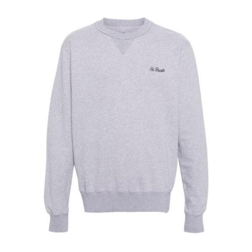 Grijze Jersey Crew Neck Sweater MC2 Saint Barth , Gray , Heren