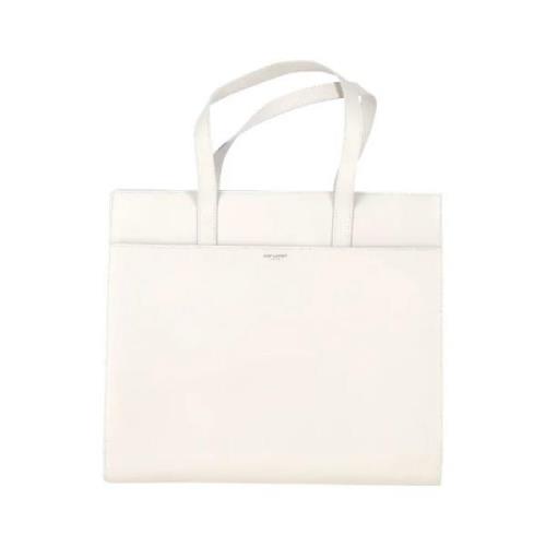 Pre-owned Leather handbags Yves Saint Laurent Vintage , White , Dames