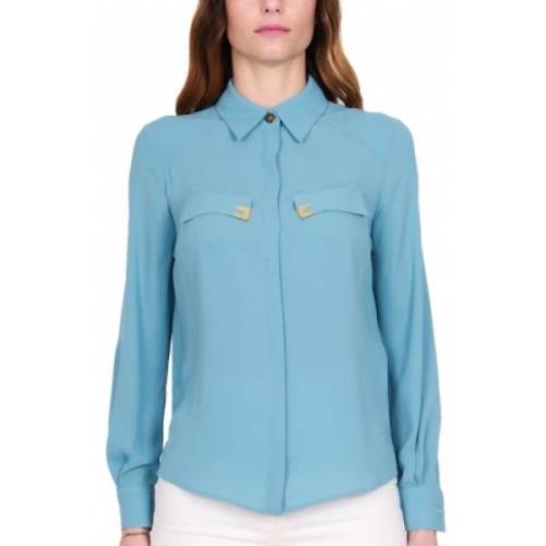 Elegante Georgette Blouse Elisabetta Franchi , Blue , Dames