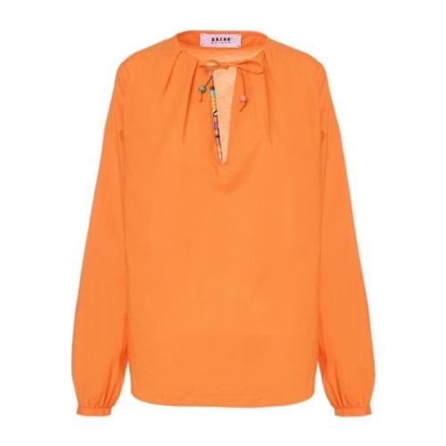 Oranje Katoenen Etnisch Shirt Bazar Deluxe , Orange , Dames