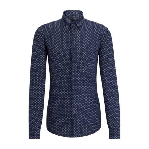 Slim Fit Polyamide Elastaan Shirt Hugo Boss , Blue , Heren