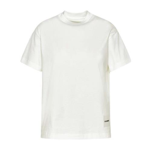 Set van 3 Witte Katoenen T-Shirts Jil Sander , White , Dames