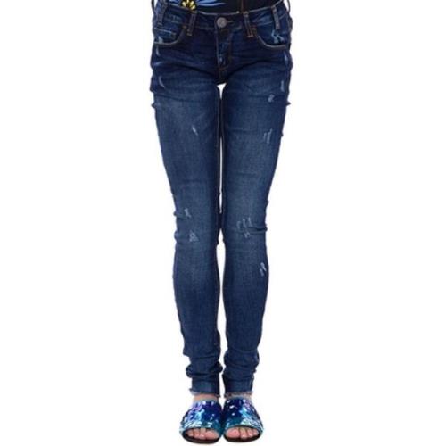 Donkerblauwe Skinny Jeans met Knijsneden One Teaspoon , Blue , Dames