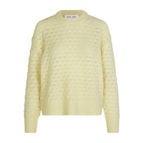 Pointelle Sweater Pear Sorbet Samsøe Samsøe , Yellow , Dames