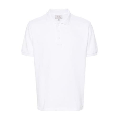 Wit Poloshirt Logo Print Woolrich , White , Heren