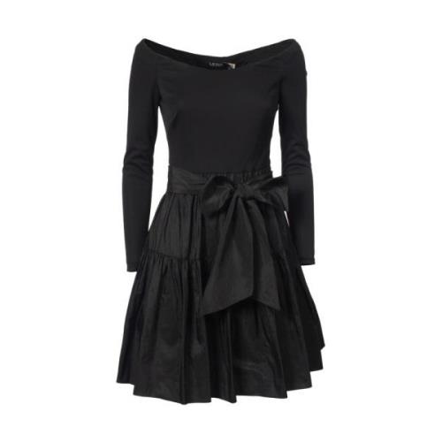 Elegante Jurk met Wijde Halslijn Ralph Lauren , Black , Dames