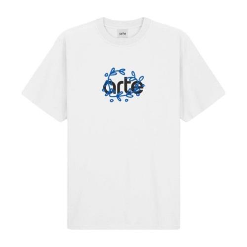 Wit Geborduurd Front T-shirt Arte Antwerp , White , Heren