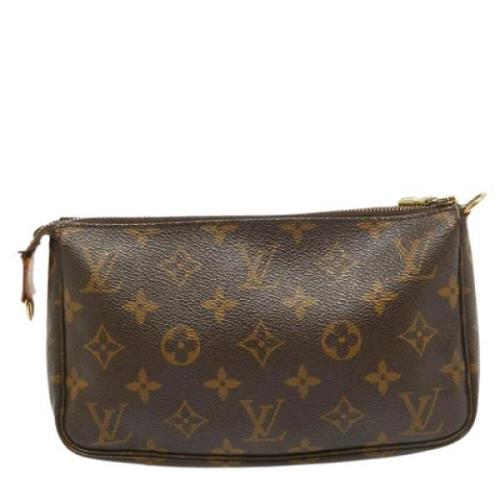 Pre-owned Coated canvas clutches Louis Vuitton Vintage , Brown , Dames