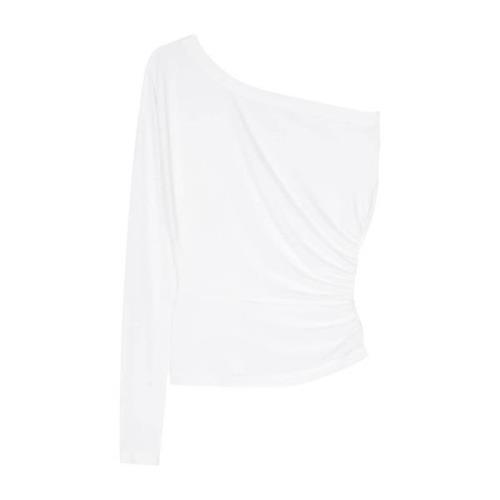 Witte Sweater met Gerimpelde Details Norma Kamali , White , Dames