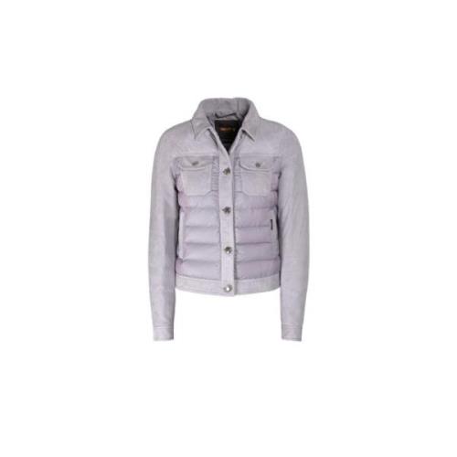 Hybride Casual Suède Leren Jas Moorer , Purple , Dames