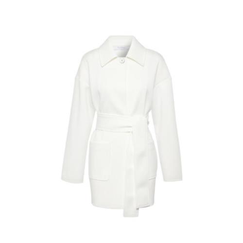 Witte jas met overhemdkraag Max Mara , White , Dames