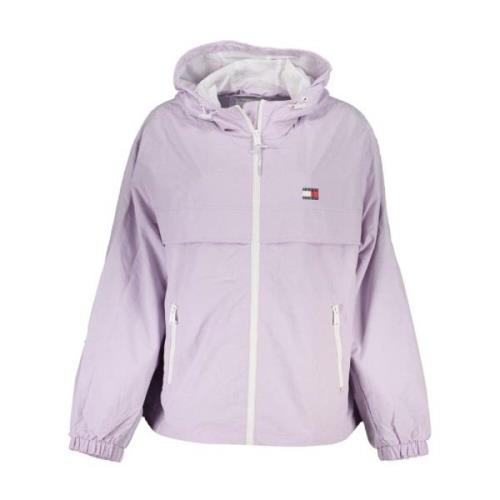 Paarse Nylon Sportjas met Capuchon Tommy Hilfiger , Purple , Dames