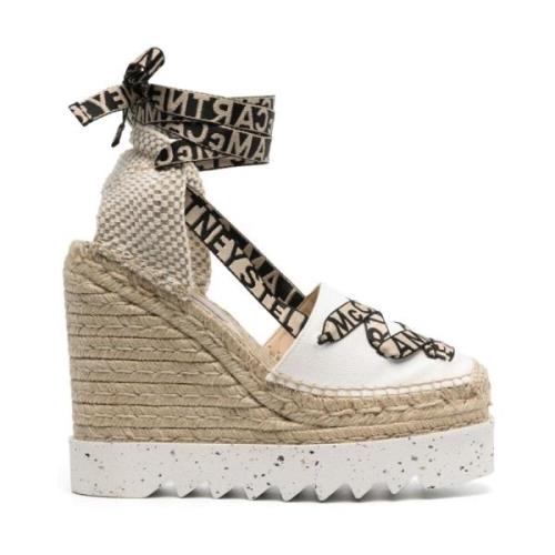 Beige Canvas Sleehak Espadrilles Stella McCartney , Beige , Dames