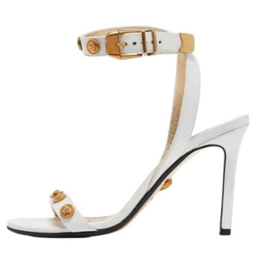 Pre-owned Leather sandals Versace Pre-owned , White , Dames