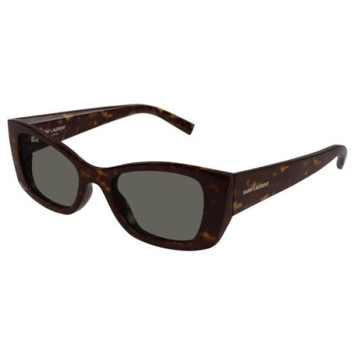 Classic Sunglasses in Dark Havana/Grey Saint Laurent , Brown , Dames