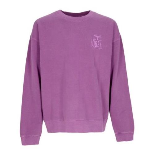 Iconische Crewneck Sweatshirt Obey , Purple , Heren