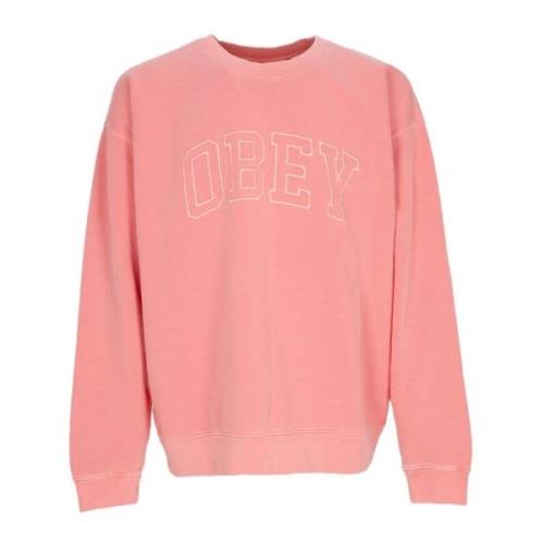 Zware Crew Fleece Sweatshirt Obey , Pink , Heren