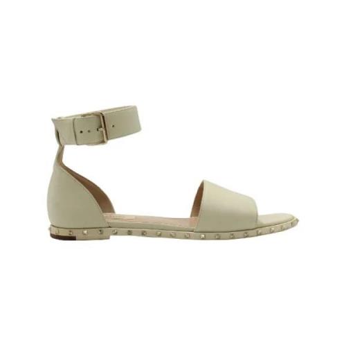 Pre-owned Leather sandals Valentino Vintage , Beige , Dames