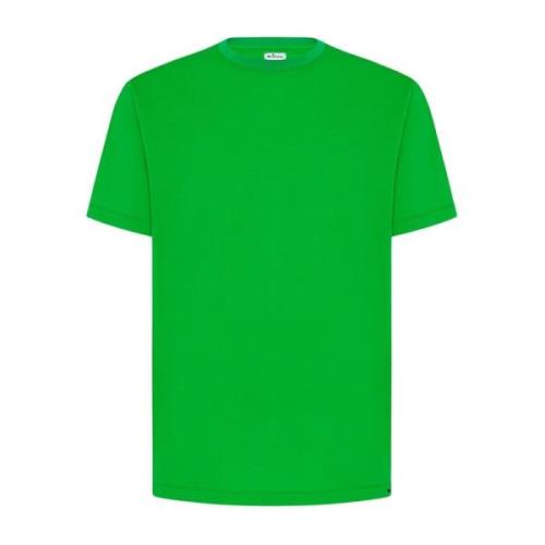 Groene Katoenen T-Shirt Milano Stijl Kiton , Green , Heren
