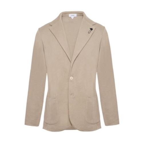 Beige Gebreid Blazer Katoen Stijl Lardini , Beige , Heren