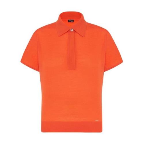 Oranje Wol Polo Shirt Kiton , Orange , Dames