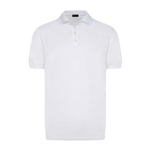 Zachte Katoenen Poloshirt Kiton , White , Heren