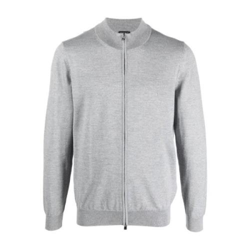 Grijze Wol Cardigan Sweater Boss , Gray , Heren