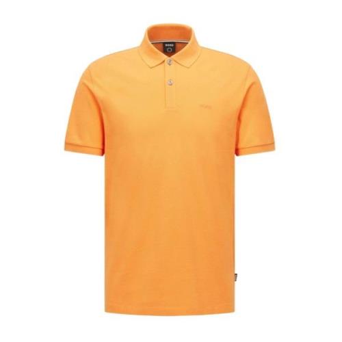 Logo Piqué Polo Shirt Lichtgewicht Boss , Orange , Heren