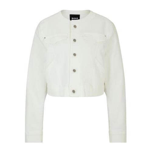 Denim Jack Wit Damesmode Hugo Boss , White , Dames