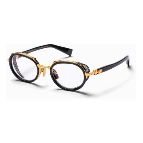 Zwart Goud Ovaal Titanium Bril Balmain , Yellow , Dames