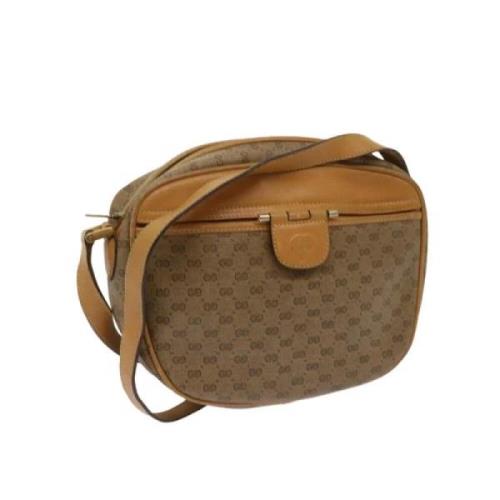 Pre-owned Canvas shoulder-bags Gucci Vintage , Beige , Dames