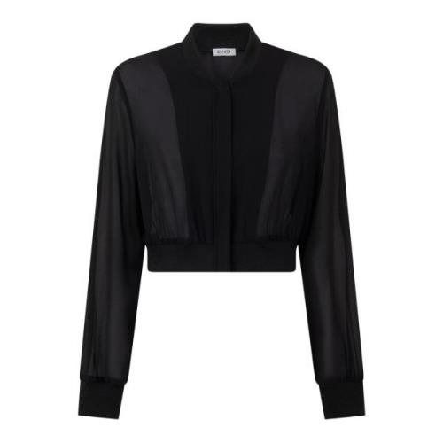 Zwarte Transparante Rits Sweater Liu Jo , Black , Dames