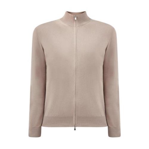 Beige Katoenen Cardigan Rits Trui Gran Sasso , Beige , Heren