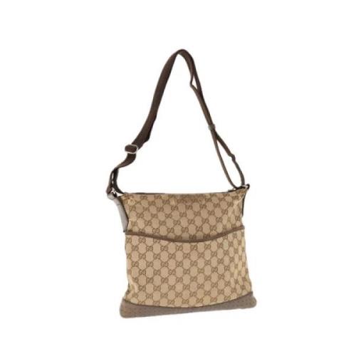 Pre-owned Canvas shoulder-bags Gucci Vintage , Beige , Dames