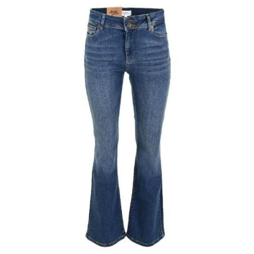 Mid Blue Flare Jeans voor Vrouwen DNM Pure , Blue , Dames