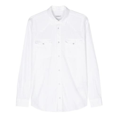 Witte Western Overhemd met Drukknoopsluiting Dondup , White , Heren