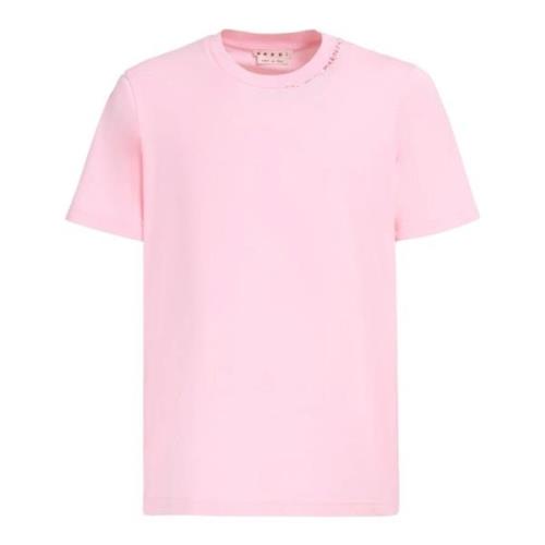 Bloemenprint Roze Katoenen T-shirt Marni , Pink , Heren