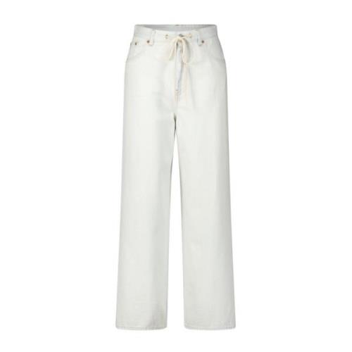 Witte Relaxed Fit Jeans met Hoge Taille Maison Margiela , White , Dame...