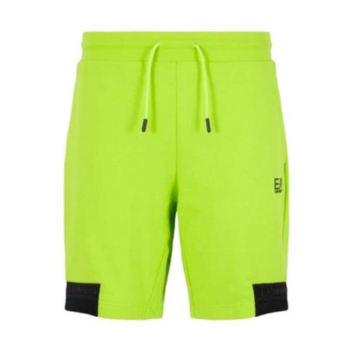 Fluorescerende gele shorts met contrastdetails Emporio Armani EA7 , Gr...