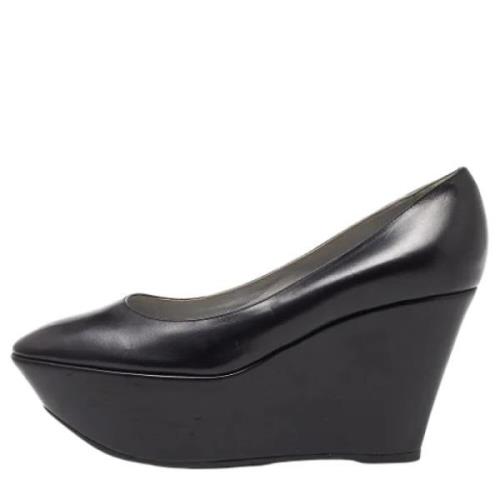 Pre-owned Leather heels Sergio Rossi Pre-owned , Black , Dames