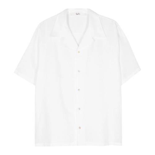 Witte Linnen Katoenen Shirt Dalian Séfr , White , Heren