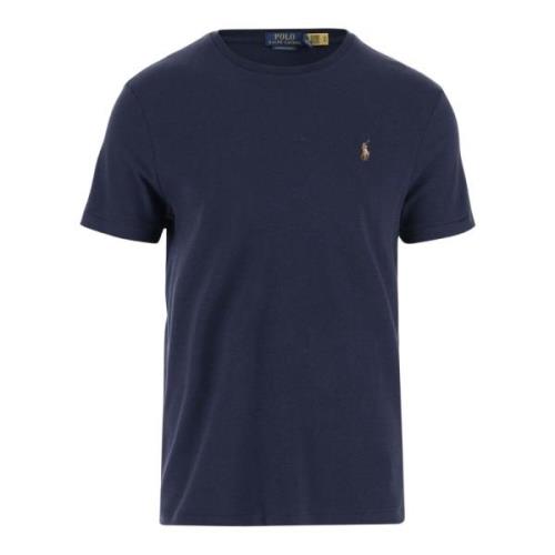 Katoenen T-shirt met Logodetail Polo Ralph Lauren , Blue , Heren